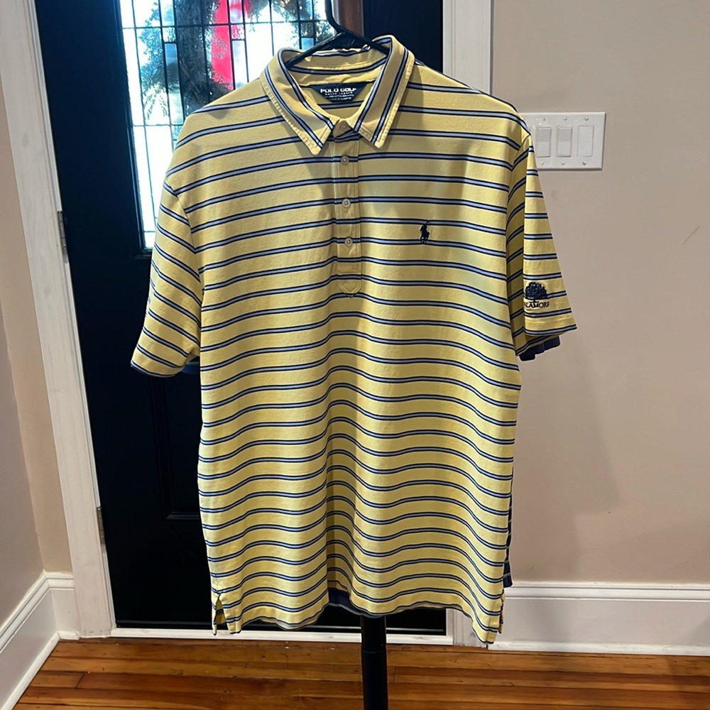 Bundle of 2 Polo Golf Polo Shirts. Striped. Yellow and Blue.